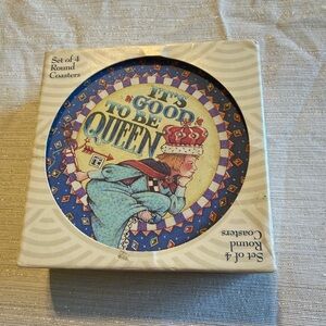 Mary Engelbreit "It's Good to be Queen" Set of Four Coasters